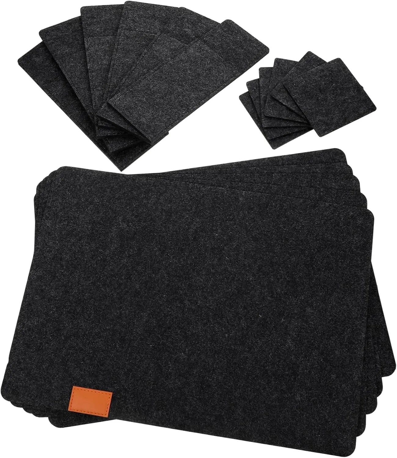 6 Sets of Round Table Heatproof Mats Cutlery Pouch Stain Resistant Easy Wash Non-Wrinkle Dining Table Cover