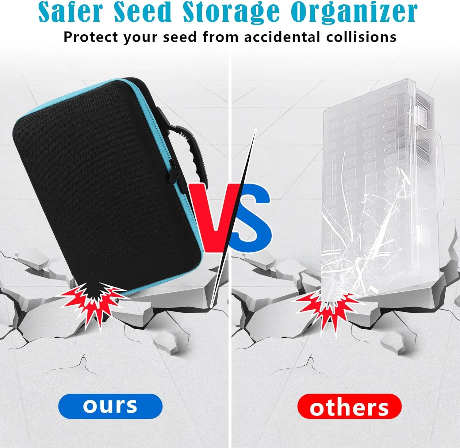 65 Slots Seed Storage Organizer with 20 Seed Envelopes, Sturdy Seed Organizer Box with Zipper Bag Label Stickers 3 Sizes Storage Bottles (Seeds not Included), Seed Storage Container for Flower Plants