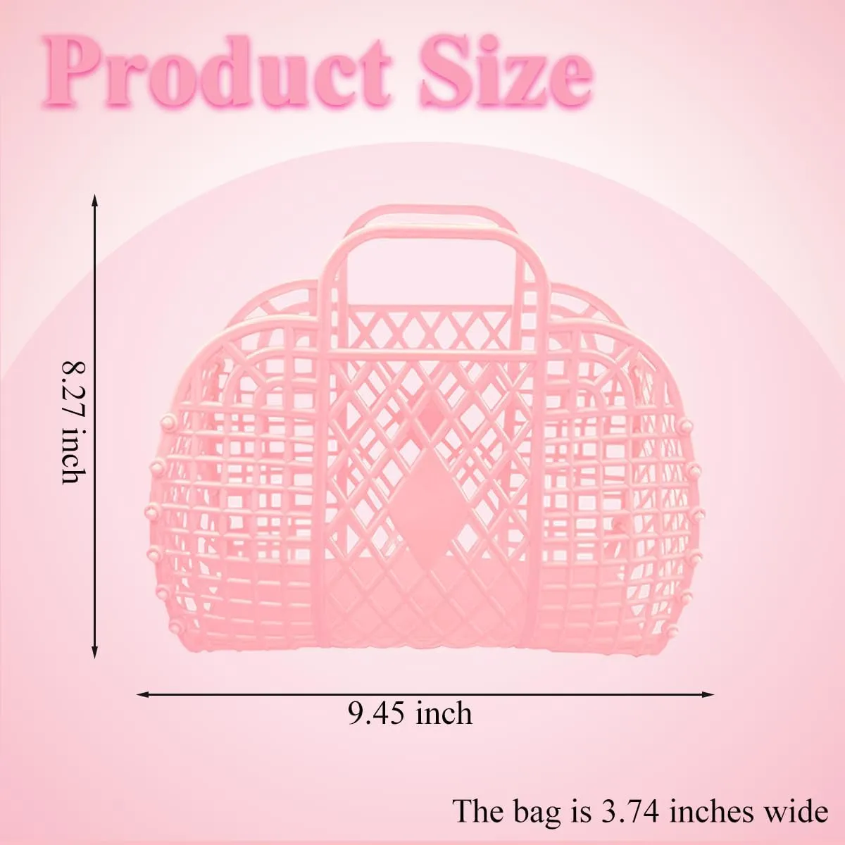 8 Pcs Plastic Jelly Basket Purse Bags Beach Bag