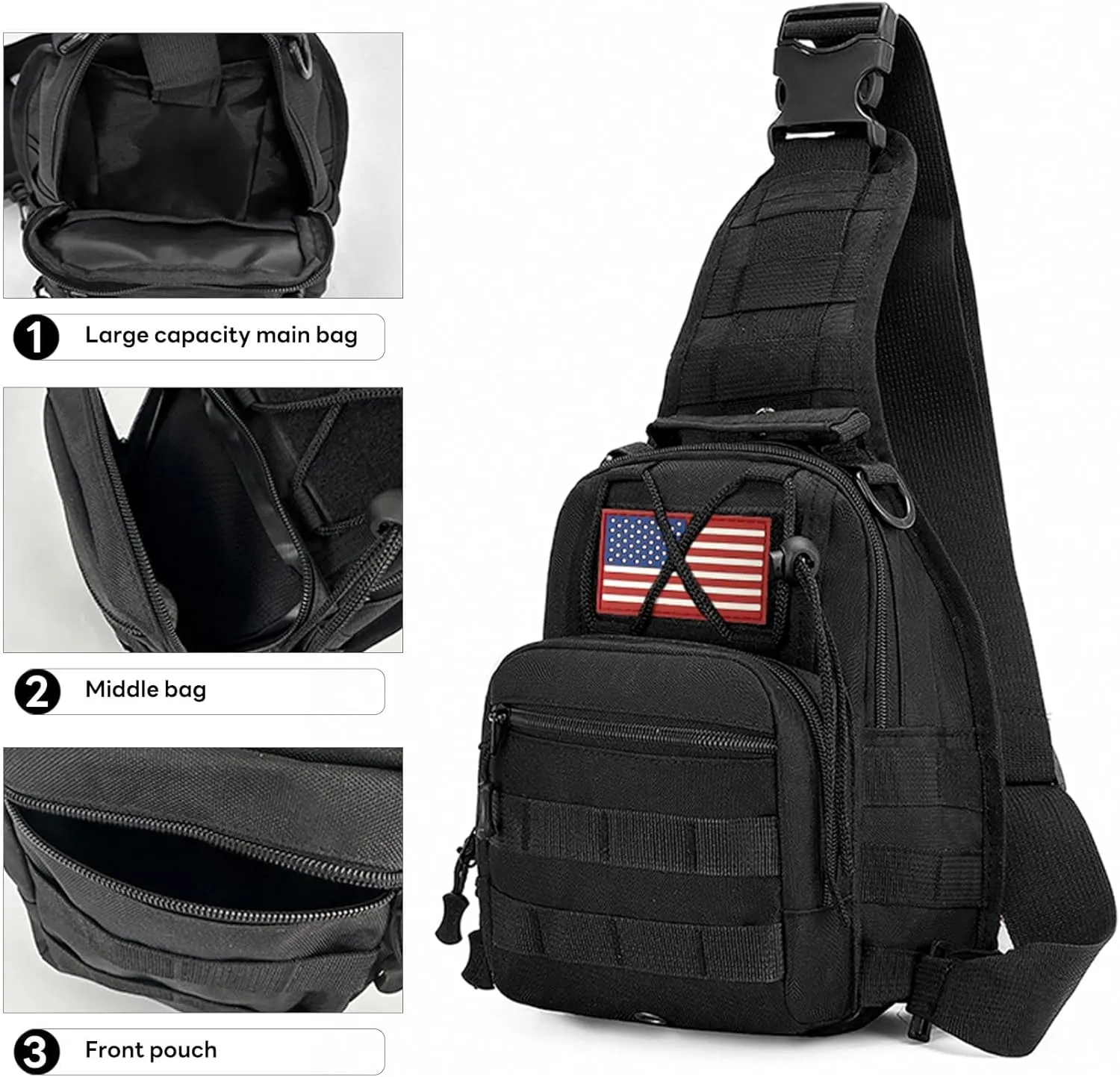 80L 2Pcs Hiking Backpack for Men Women With Sling Tactical Backpack - Molle Military Tactical Rucksack Waterproof Lightweight Hiking Backpack 3 Day Assault Pack For Travel, Climbing