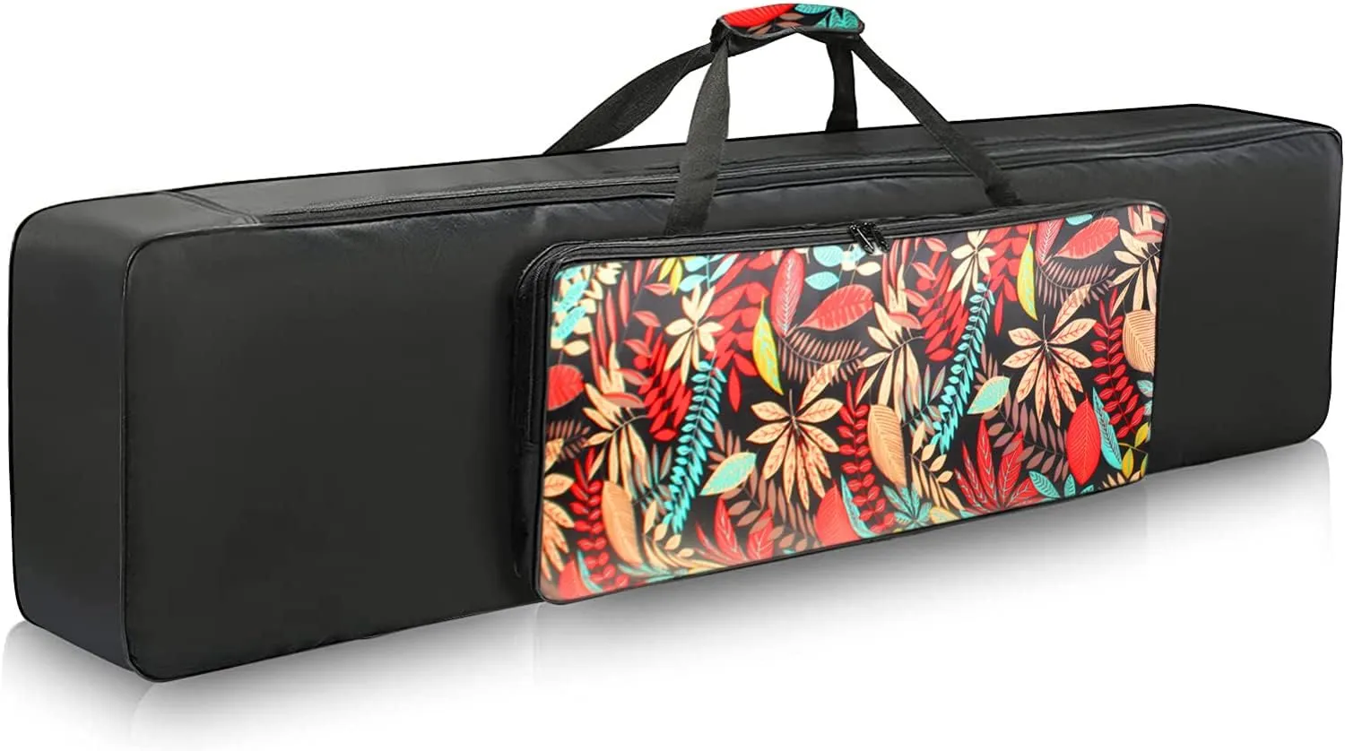 88 Key Keyboard Case, 53.5"x12.6"x6.3" Electric Keyboard Bag Piano Gig Bag with Handles and Adjustable Shoulder Straps Keyboard Gig Bag - Flower Pattern