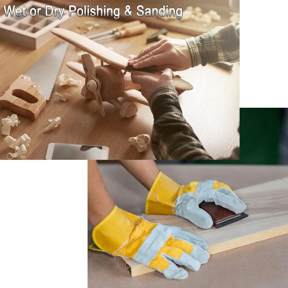 9x11 inch 10 Sheets Sandpaper, Wet or Dry 7000-15000 Grit 5 Assortment Sand Paper, Extra Fine Precision Abrasive Pads for Automotive Sanding, Wood Turing Finishing, Metal Furniture Polishing