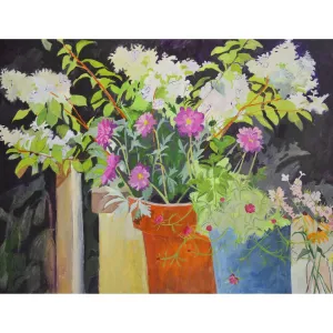 A Complex Group c-lb317 by Lila Bacon Floral Painting on Canvas