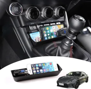 ABS Black Car Gear Shift Panel Front Storage Box for Subaru BRZ Toyota 86 2022-2025 Central Storage Box Phone Box,Gear Shift Organizer Tray Car Accessories