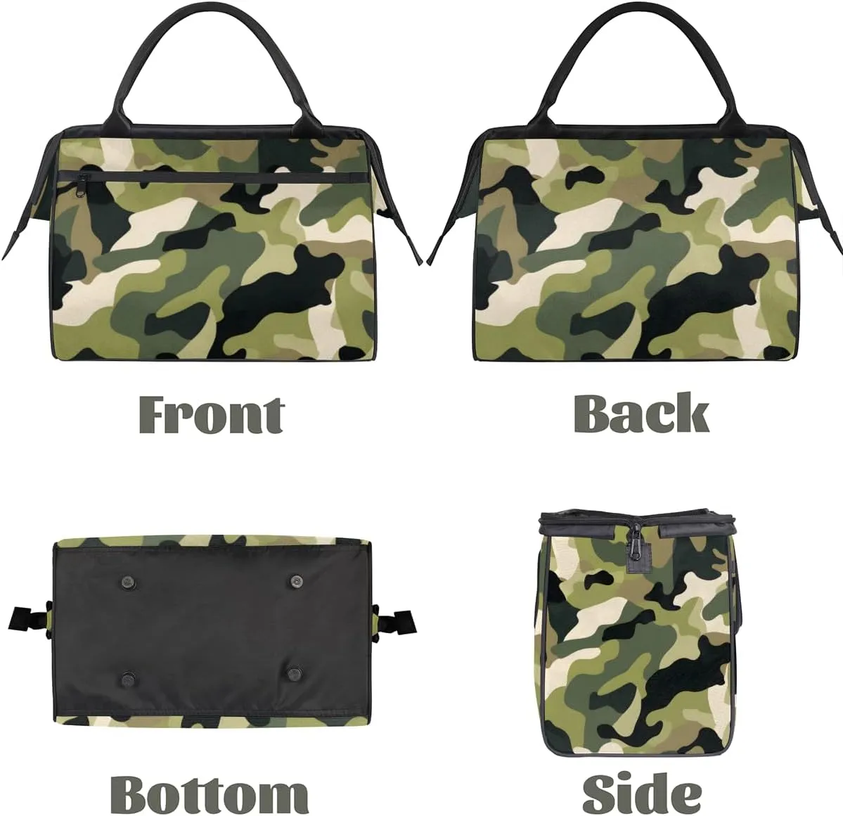 Abstract Army Camouflage Camo Weekender Overnight Bag for Women Waterproof Carry On Travel Duffle Bags with Pocket Lightweight Sports Gym Tote Bag Large Luggage Workout Personal Item Hospital Bags