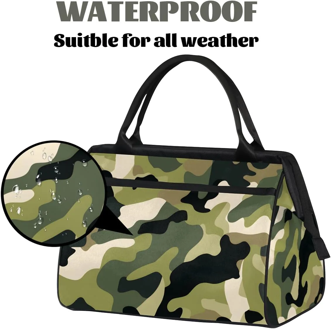 Abstract Army Camouflage Camo Weekender Overnight Bag for Women Waterproof Carry On Travel Duffle Bags with Pocket Lightweight Sports Gym Tote Bag Large Luggage Workout Personal Item Hospital Bags