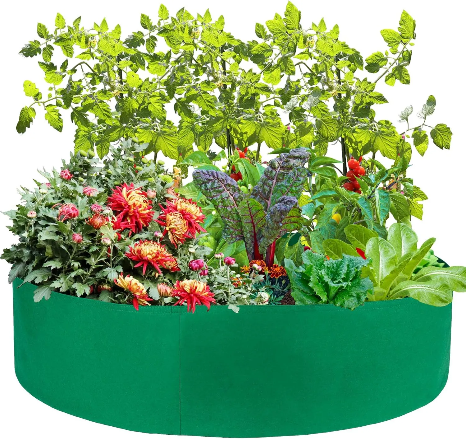 ACJRYO Large Planting Bags,Premium Heavy Duty Felt Fabric Grow Bags - Suitable for Indoor & Outdoor Vegetable, Flower, Herb, and Plant Gardening (Green, 50 Gallon(36" D × 12" H))