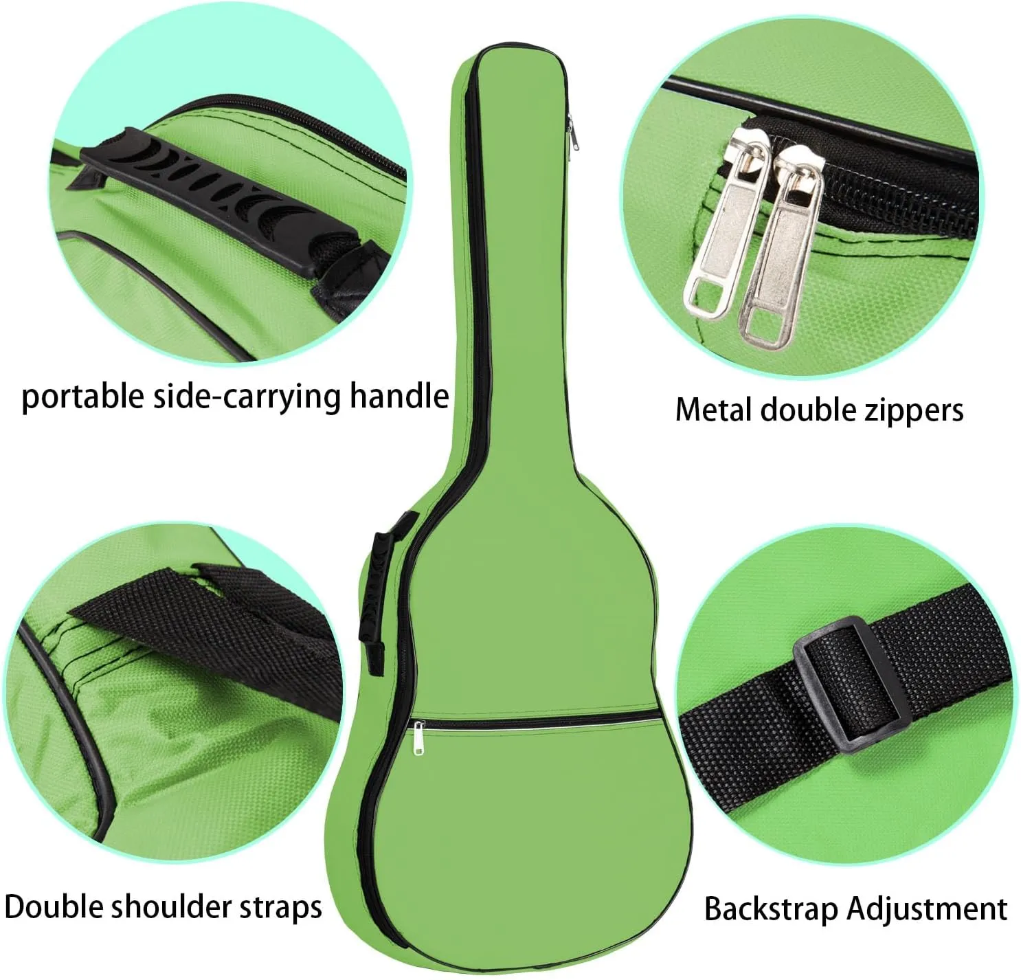 Acoustic Guitar Gig Bag Water-resistent Case (Grass green, 41inch)