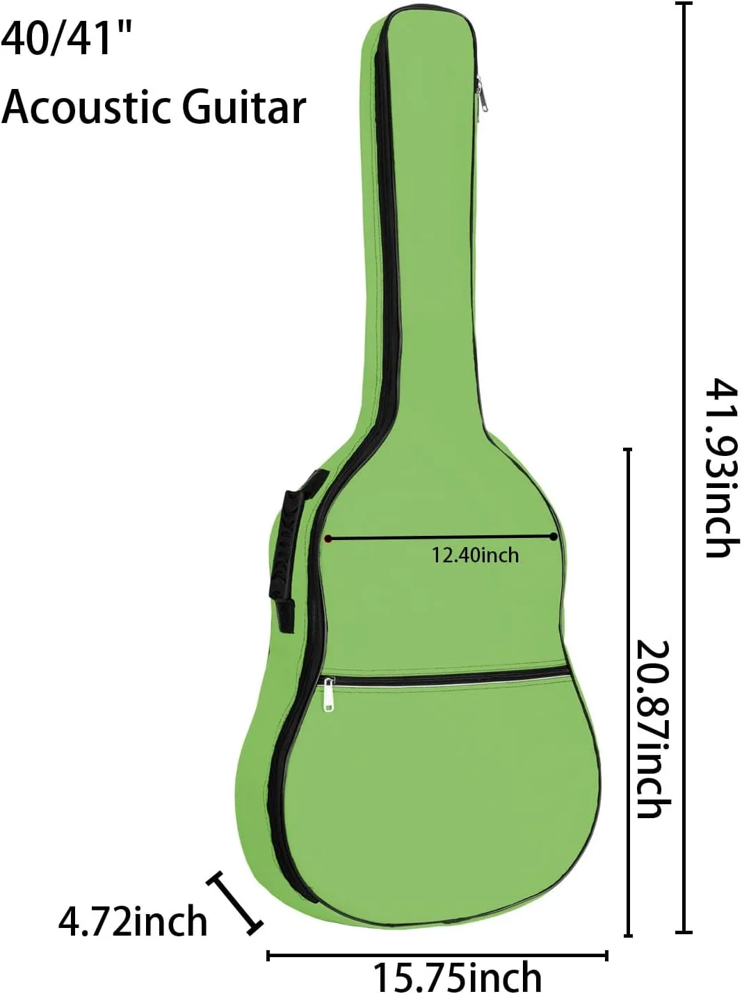 Acoustic Guitar Gig Bag Water-resistent Case (Grass green, 41inch)