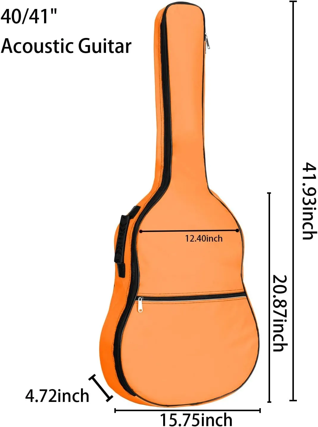 Acoustic Guitar Gig Bag Water-resistent Case (Orange, 41inch)