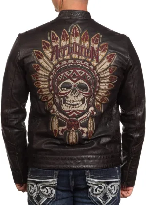 Affliction Men's Leather Jacket Renegade Riders
