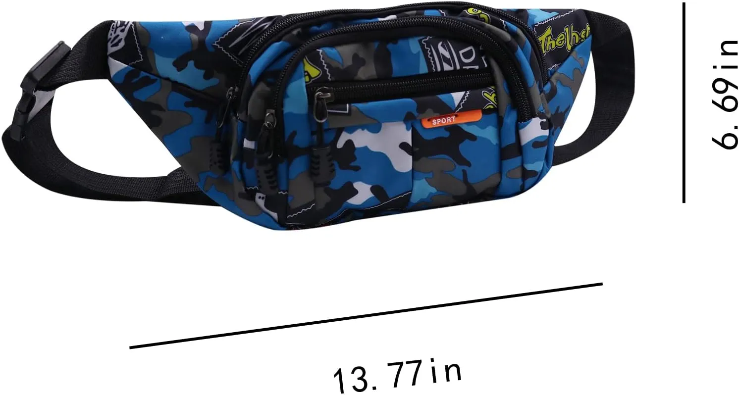 AIBEARTY Kids Fanny Pack Boys Small Camouflage Waist Pack Belt Waist Bag Pack Pouch with Adjustable Strap for Children Sport Running, Camping, Trip