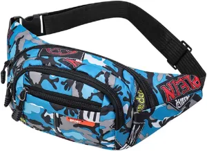 AIBEARTY Kids Fanny Pack Boys Small Camouflage Waist Pack Belt Waist Bag Pack Pouch with Adjustable Strap for Children Sport Running, Camping, Trip