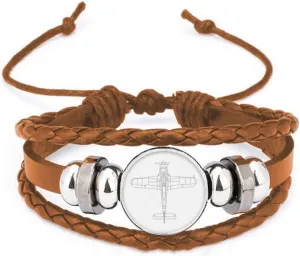 Aircraft Line Structure Art Deco Fashion Bracelet Wristband Leather Jewelry Ornament