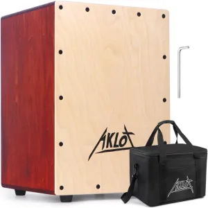 AKLOT 12" Cajon Box Drum Wooden Percussion Box with Internal Adjustable Snares Betula Wood