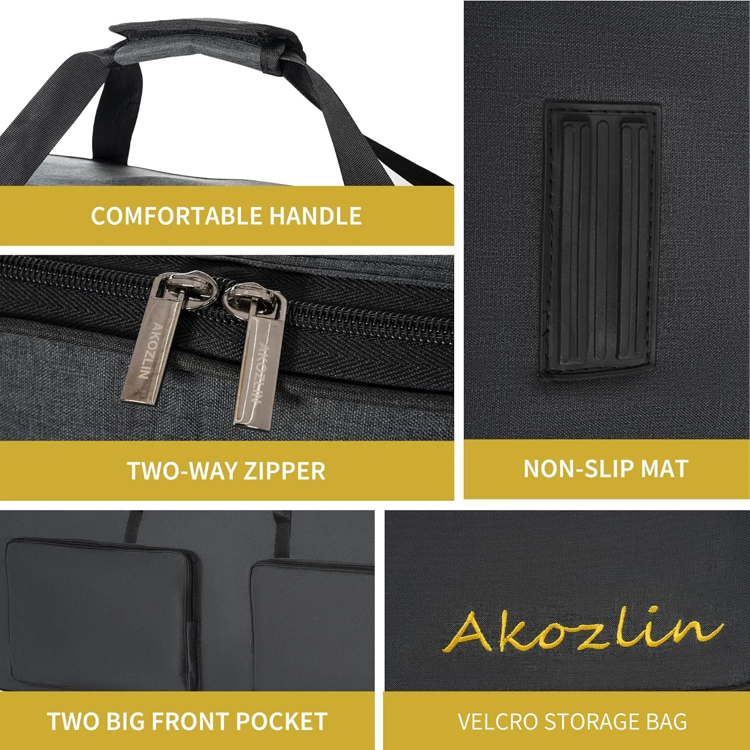 AKOZLIN 88-Key Keyboard Gig Bag 57.5"×18"×6.75" Portable Electric Piano Case Foldable Bag For 88-Note Keyboard
