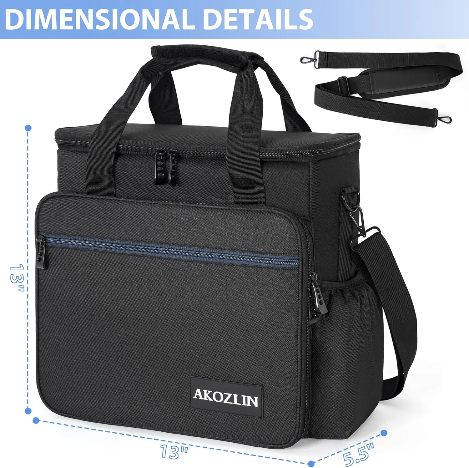 AKOZLIN Padded Mixer Gig Bag DJ Controller Travel Shoulder Bag Case 13"X13"X5.5"Fit For MG06, AG03, MG10X, Mix8, ProFX8 and More Equipment