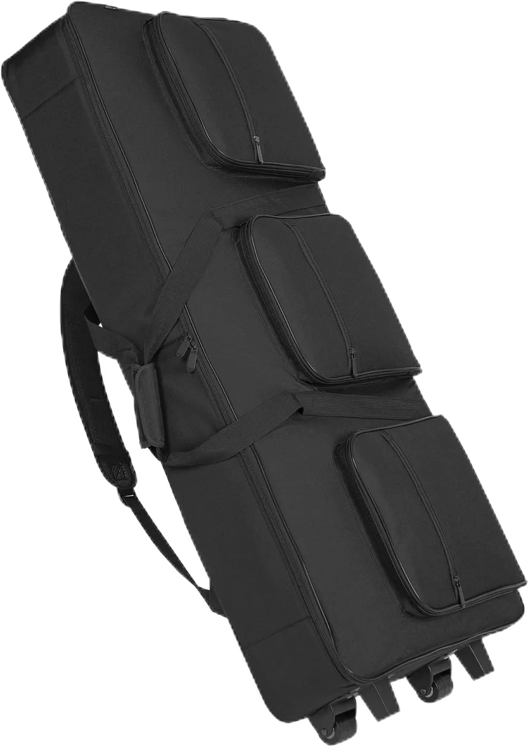 AKOZLIN Rolling 61 Keys Electric Piano Keyboard Gig Bag with Wheels and Adjustable Straps for 61 Note Keyboard and Accessaries