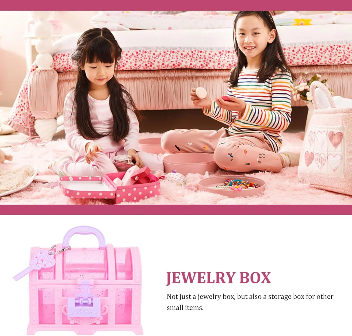 Alipis Treasure Trinket Chest Girl 2Pcs Jewelry little girl treasure box pretend treasure box baby girl treasure chest Box Toy Princess Little Girl Jewelry Box
