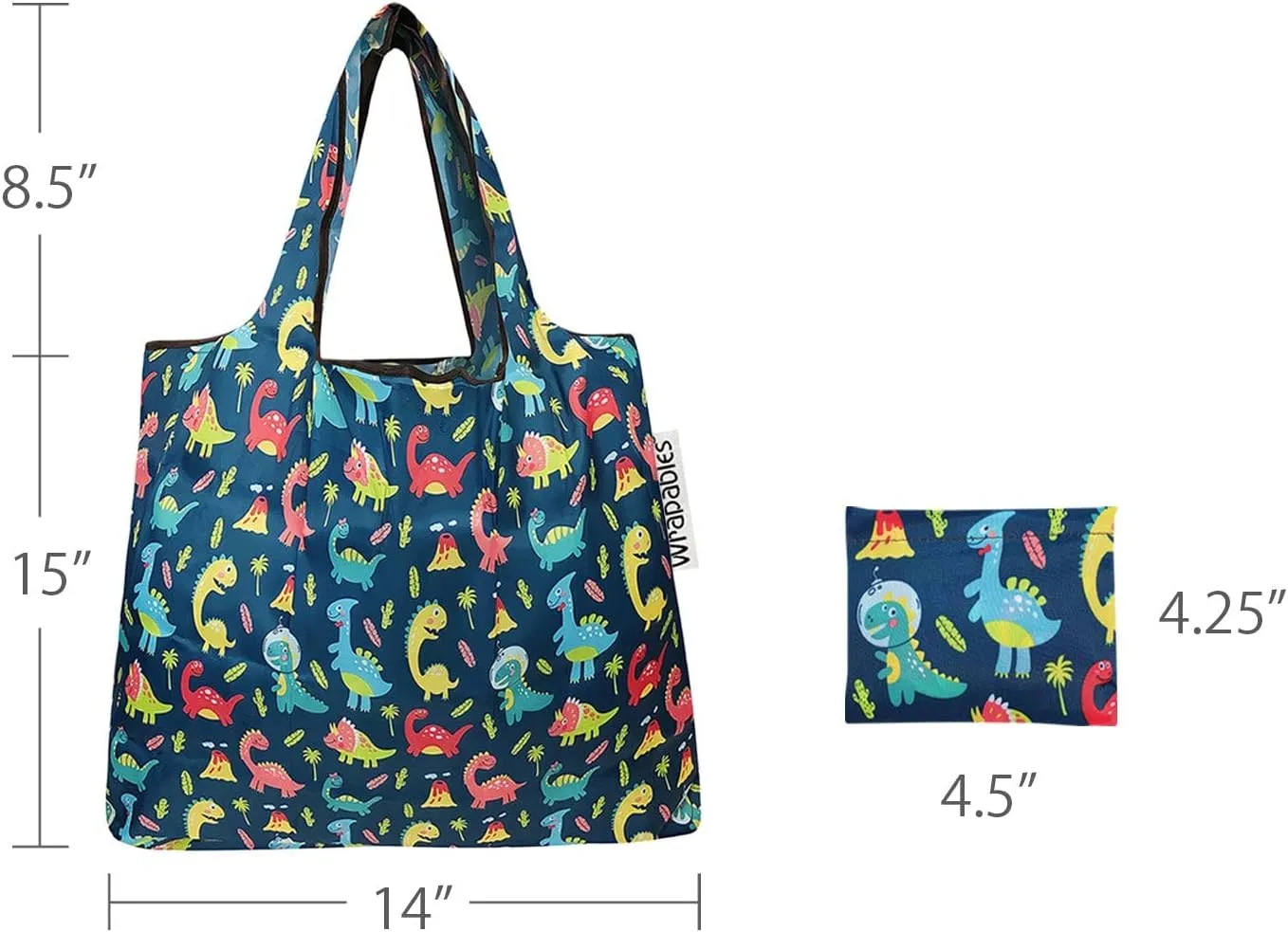 allydrew Foldable Tote Nylon Reusable Grocery Bag (Set of 2)