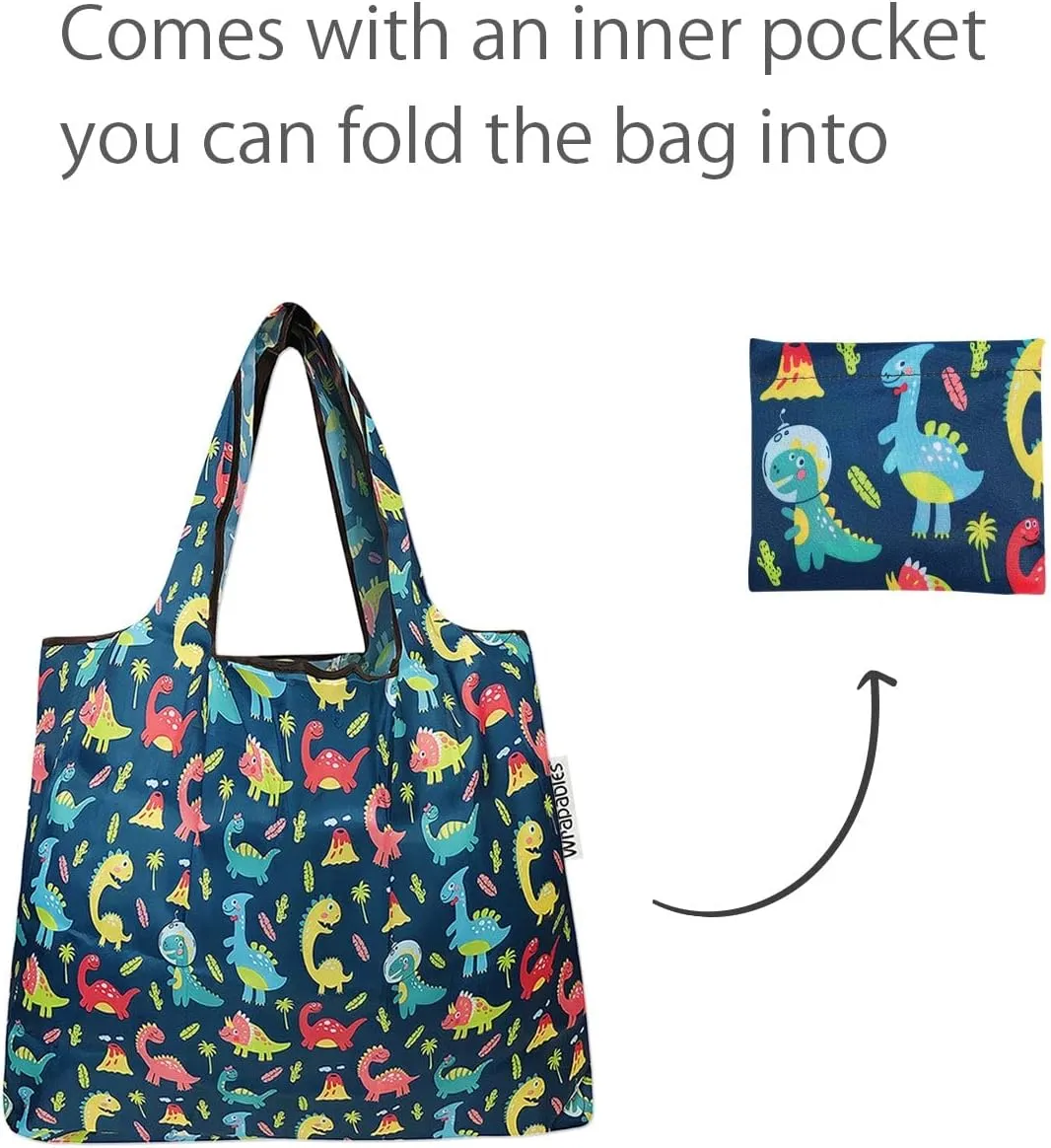 allydrew Foldable Tote Nylon Reusable Grocery Bag (Set of 2)