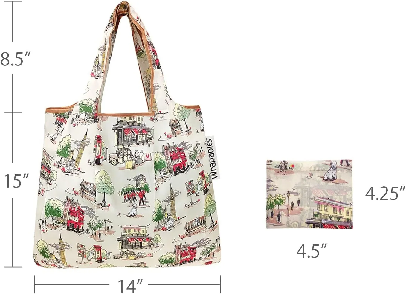 allydrew Foldable Tote Nylon Reusable Grocery Bag (Set of 2)