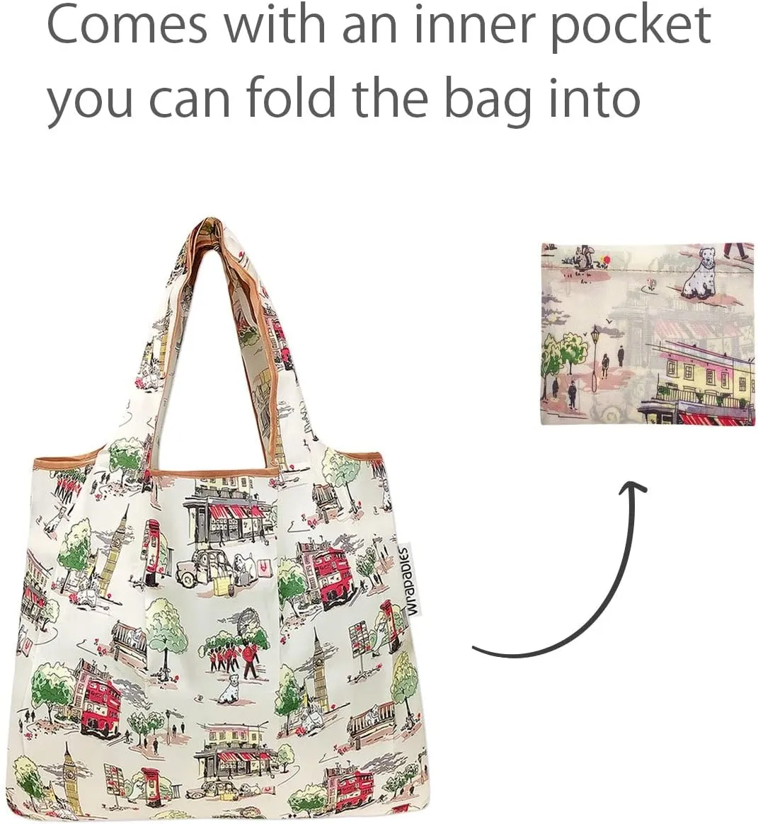 allydrew Foldable Tote Nylon Reusable Grocery Bag (Set of 2)