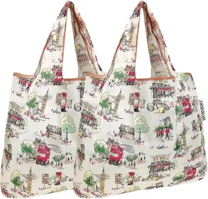 allydrew Foldable Tote Nylon Reusable Grocery Bag (Set of 2)
