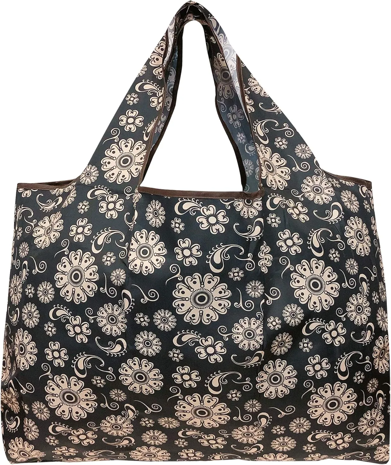 allydrew Large Foldable Tote Nylon Reusable Grocery Bag, 3 Pack