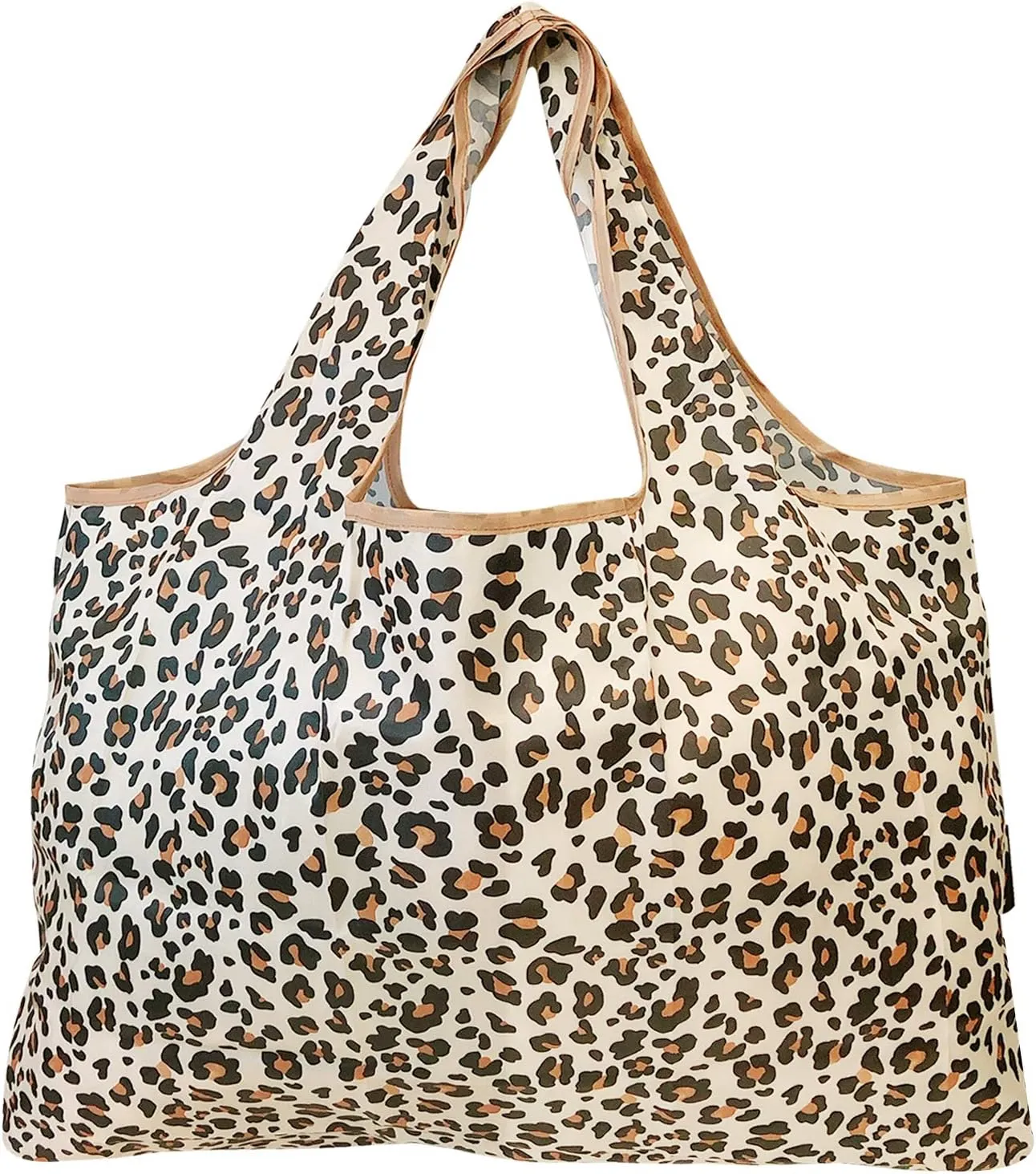 allydrew Large Foldable Tote Nylon Reusable Grocery Bags, 5 Pack