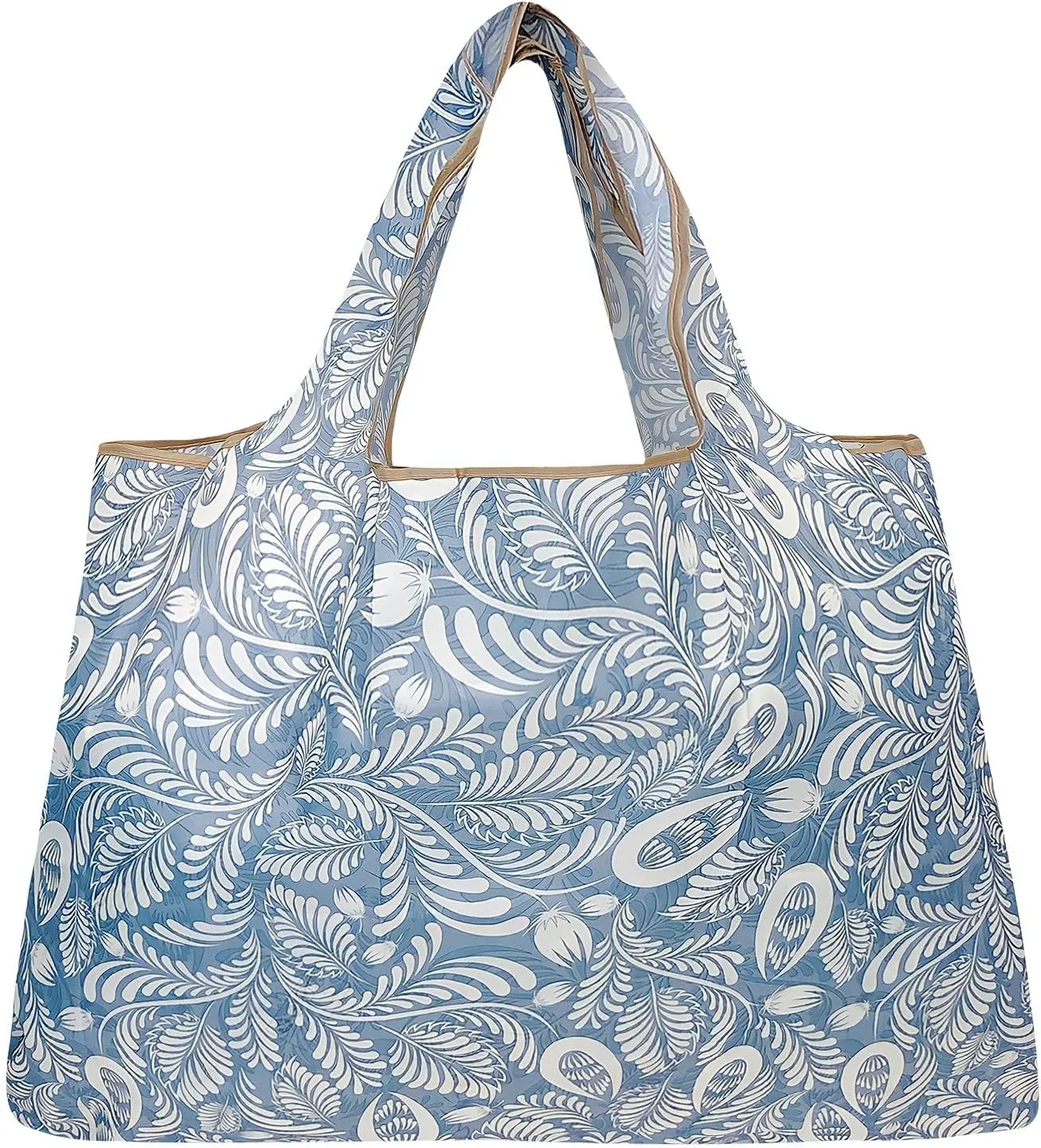 allydrew Large Foldable Tote Nylon Reusable Grocery Bags, 6 Pack