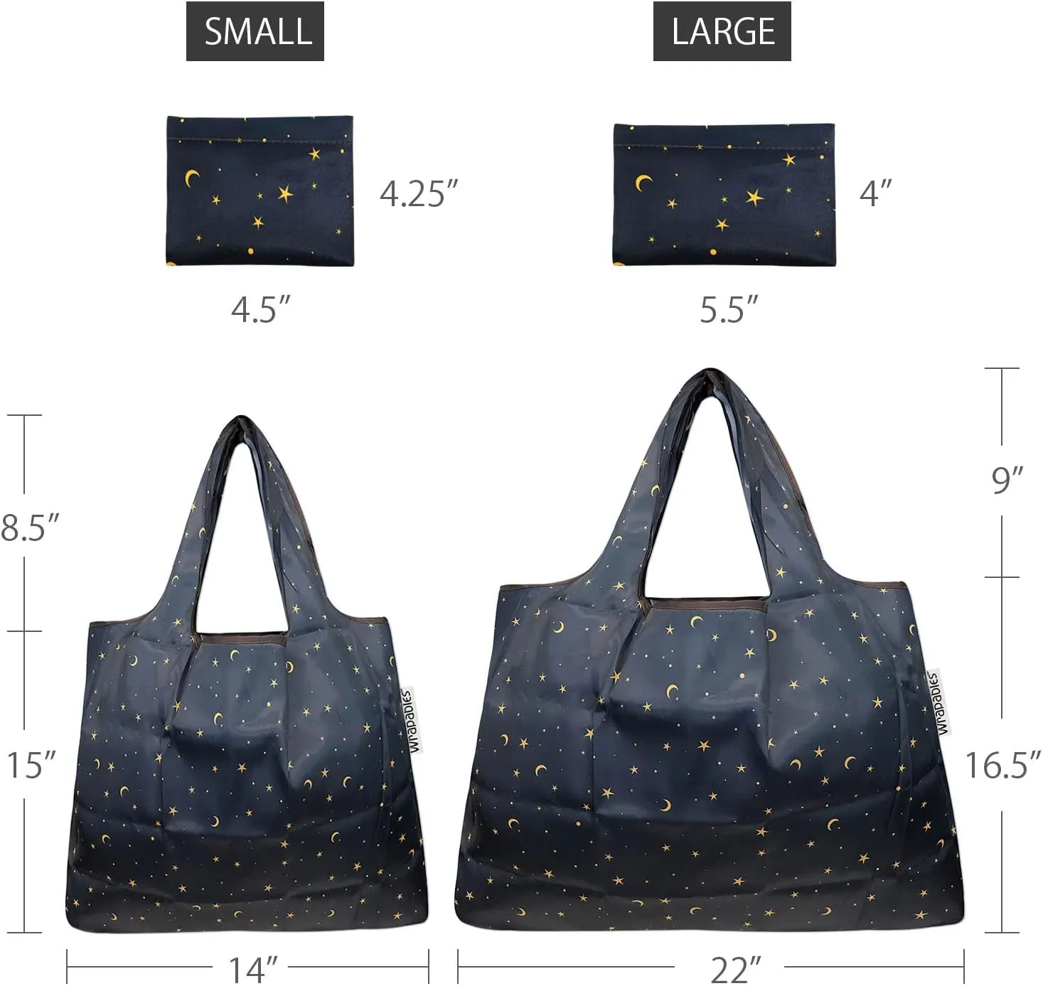 Allydrew Large Foldable Tote Nylon Reusable Grocery Bags