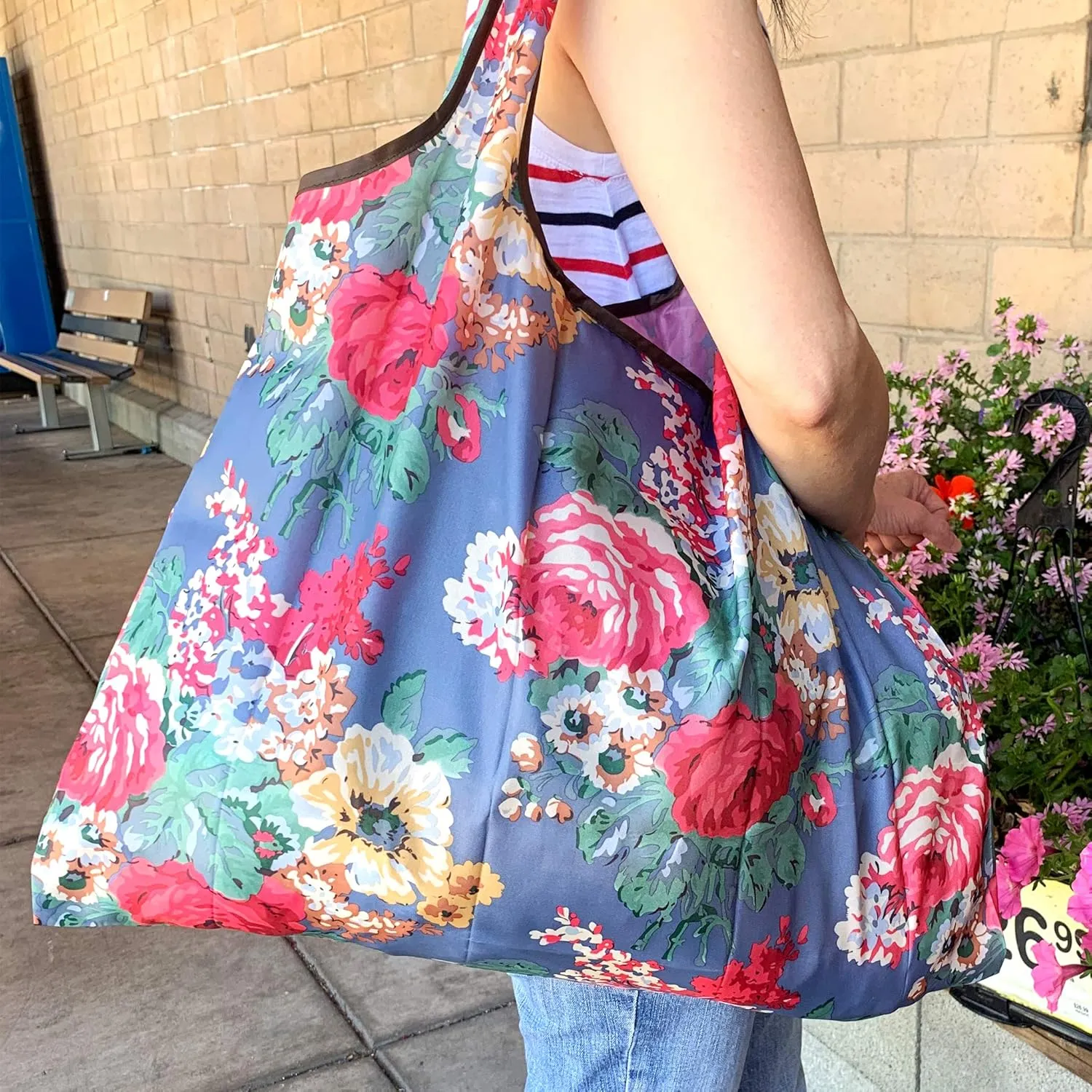 Allydrew Large Foldable Tote Nylon Reusable Grocery Bags