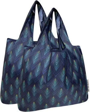 allydrew Medium Foldable Tote Nylon Reusable Grocery Bag (Set of 2)