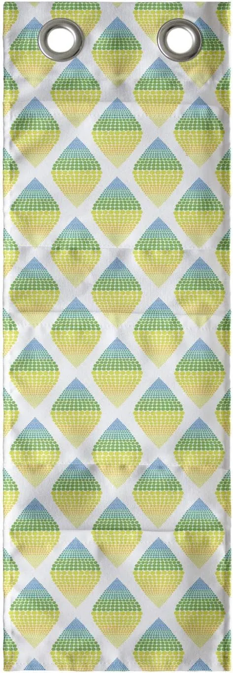 Ambesonne Abstract Hanging Pocket Organizer, Continuous Demonstration of Dotted Forms Fruit Like Looking Elements, Printed Polyester Storage Bag with Pockets, 9" x 27", Dark Seafoam and Yellow