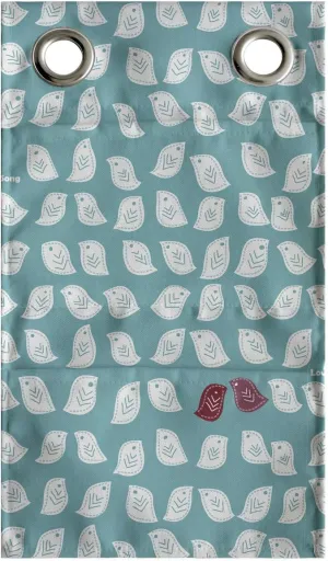 Ambesonne Birds Hanging Pocket Organizer, Snippet Style Connivent Pieces of Sparrows Birds with Marginal Couple, Printed Polyester Storage Bag with Pockets, 9" x 16", Burgundy Seafoam