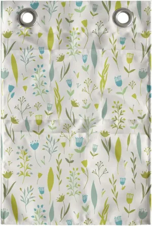 Ambesonne Floral Hanging Pocket Organizer, Poetic Leaves and Branches of Jolly Season, Printed Polyester Storage Bag with Pockets, 14" x 20", Cream Yellow Green