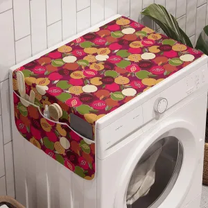 Ambesonne Fruit Washing Machine Organizer, Repeating Pomegranate in Various Tones Fresh Antioxidants, Anti-slip Fabric Cover for Washers and Dryers, 47" x 18.5", Dark Magenta Multicolor