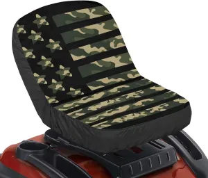American Flag Camouflage Riding Lawn Mower Seat Cover Universal Compatible with for Most Harvester Excavator Tractor, Easy Install Clean Reliable, Medium