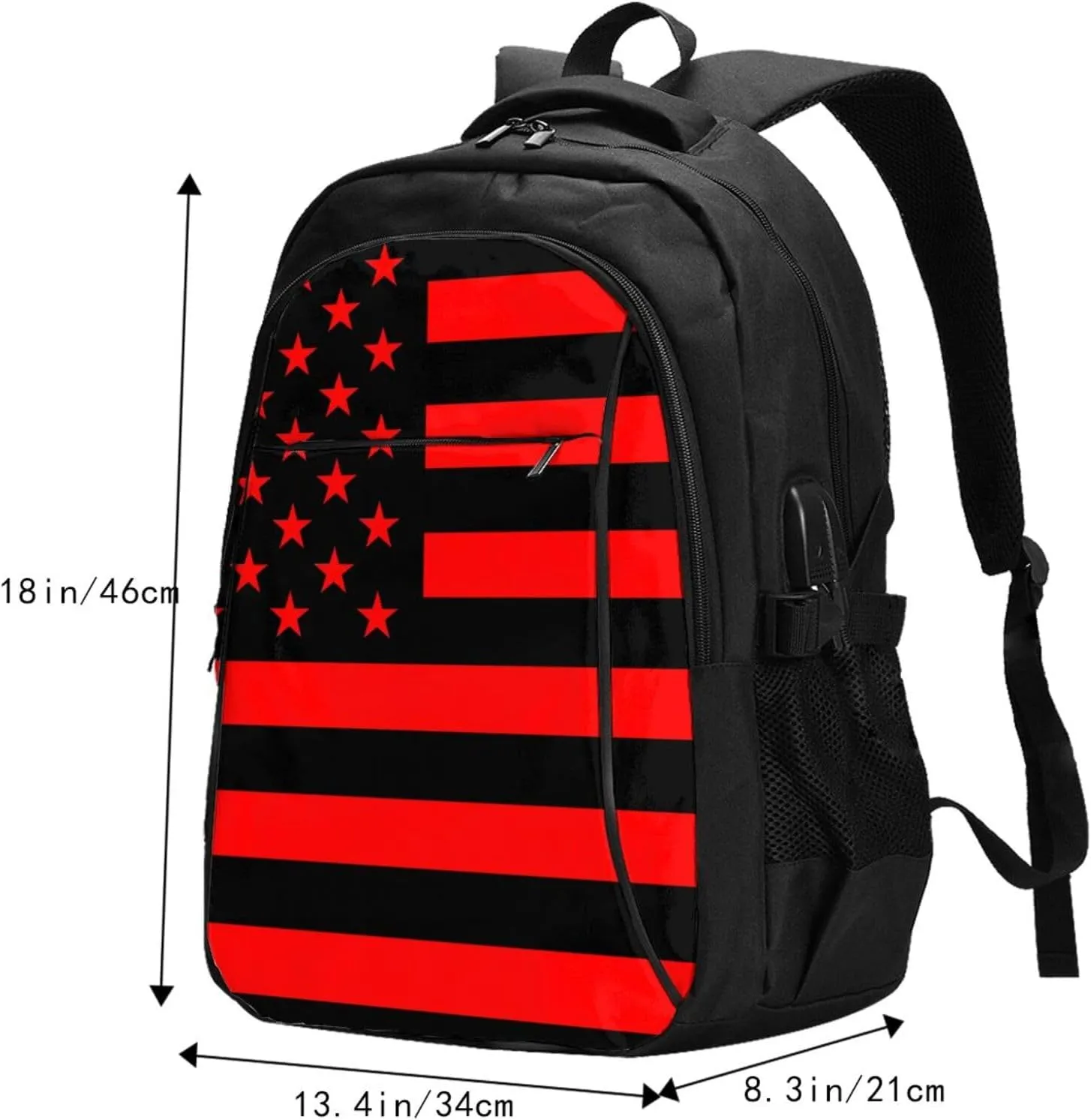 American Flag Camouflage Travel Laptop Backpack,18 Inch Carry on Backpack for Men Women with USB Port, Work Computer Backpack