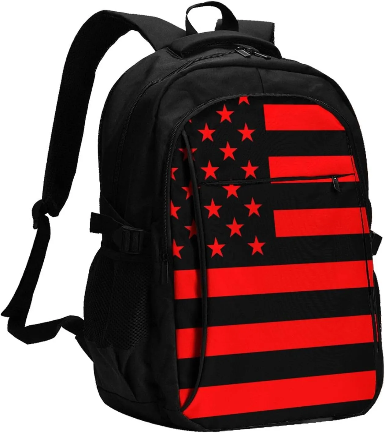 American Flag Camouflage Travel Laptop Backpack,18 Inch Carry on Backpack for Men Women with USB Port, Work Computer Backpack