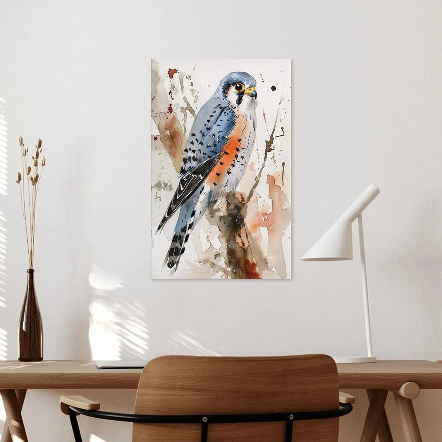 American Kestrel Bird Watercolor Birds Painting Animals Canvas Wall Art Posters for Room Aesthetic 08x12inch(20x30cm)