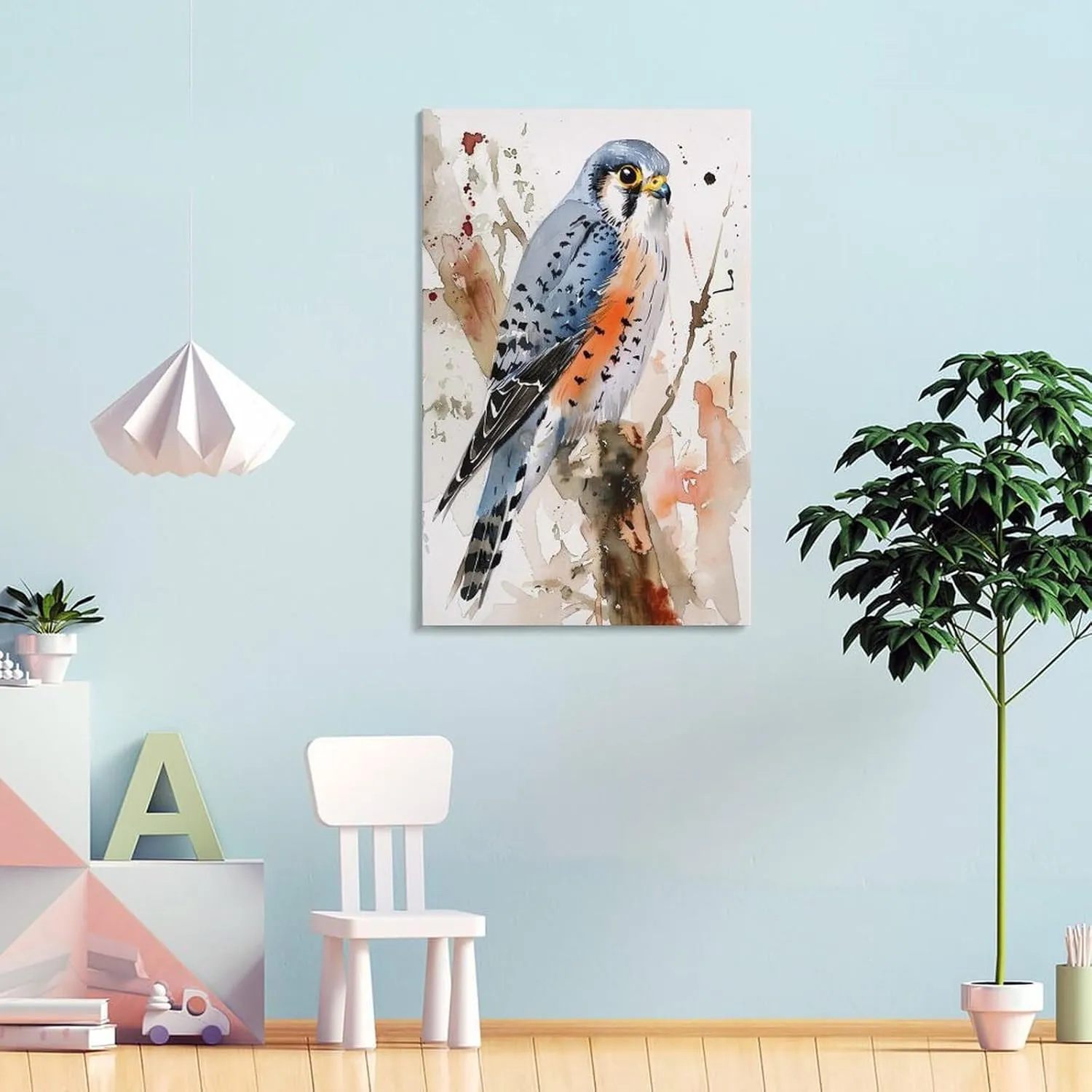 American Kestrel Bird Watercolor Birds Painting Animals Canvas Wall Art Posters for Room Aesthetic 08x12inch(20x30cm)