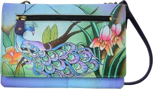 Anna by Anuschka Women’s Hand-Painted Genuine Leather Organizer Wallet On a String