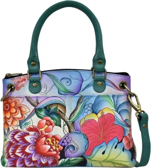 Anna by Anuschka Women's Original Genuine Leather Hand-Painted Small Satchel - Leather Handbag for Women
