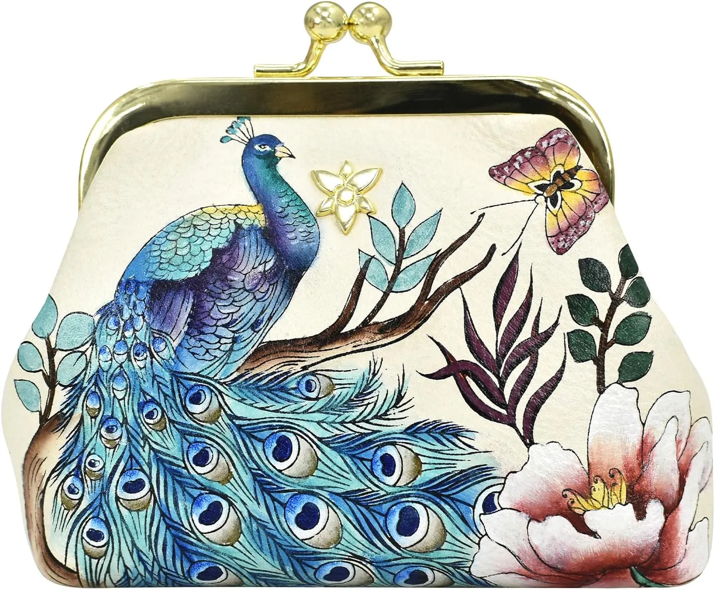 Anuschka Women’s Hand-Painted Genuine Leather Clasp Pouch with Key Fobs