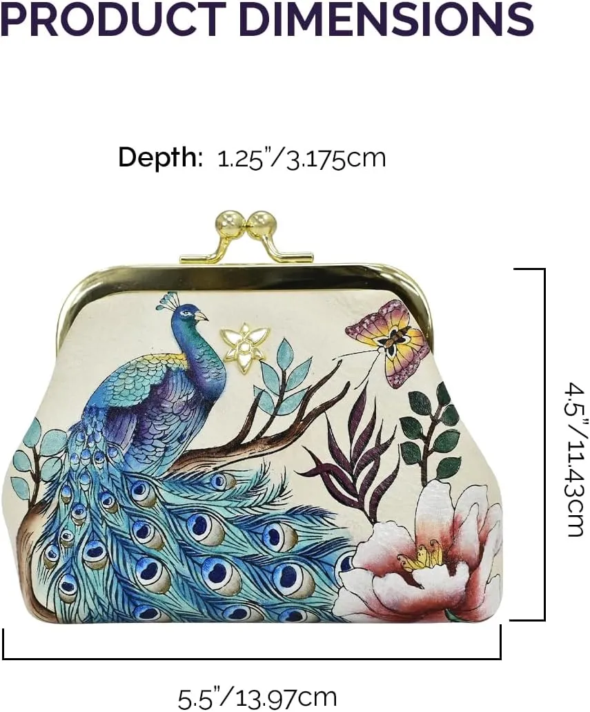 Anuschka Women’s Hand-Painted Genuine Leather Clasp Pouch with Key Fobs