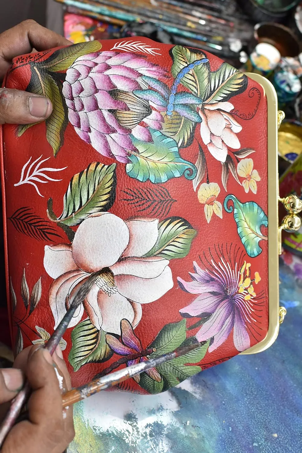 Anuschka Women’s Leather Coin Purse | Genuine Soft Leather | Hand-painted Original Art