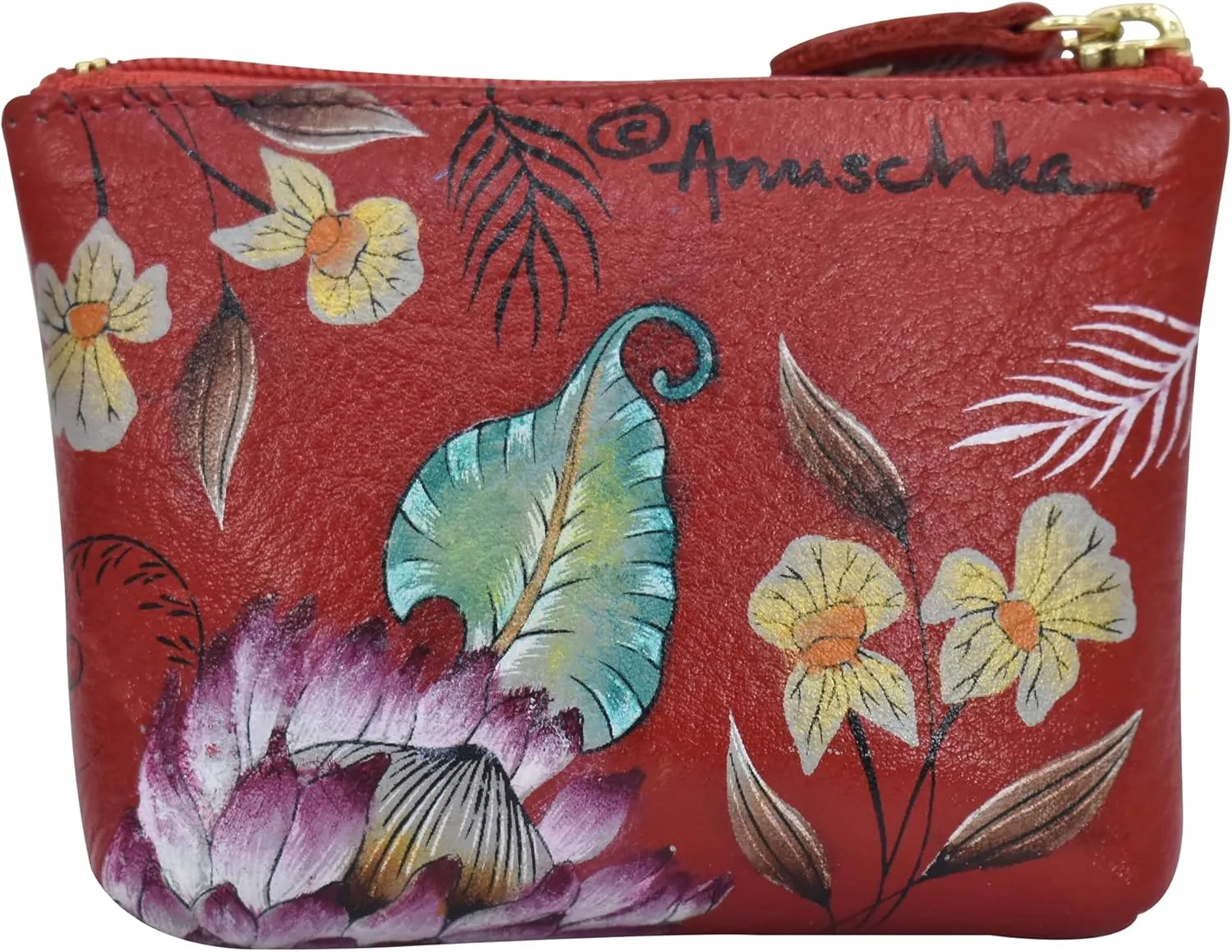 Anuschka Women’s Leather Coin Purse | Genuine Soft Leather | Hand-painted Original Art