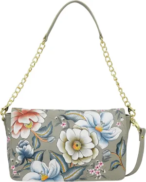 Anuschka Women's Original Hand-Painted Genuine Leather Flap Crossbody with Shoulder Strap